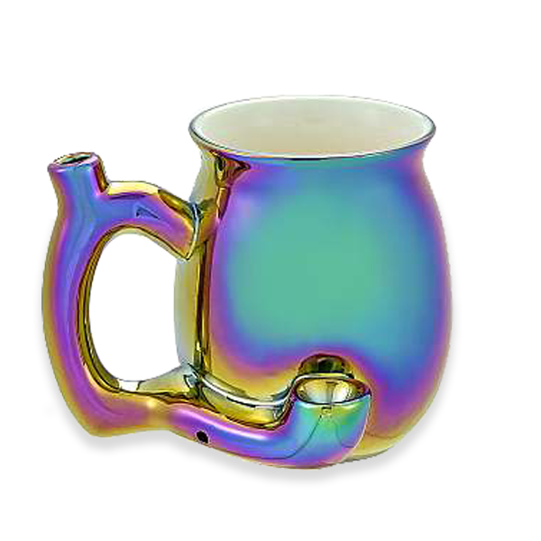 Experience the Magic: Electroplated Iridescent Roast & Toast Mug with Built-In Pipe