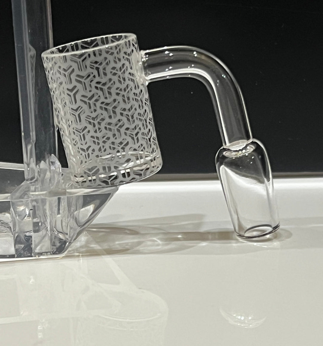glasslobby.com - 14mm Male Quartz Banger with engraved Bowl and XXL Bucket 90 degree Glass14mm Male banger xl bucket