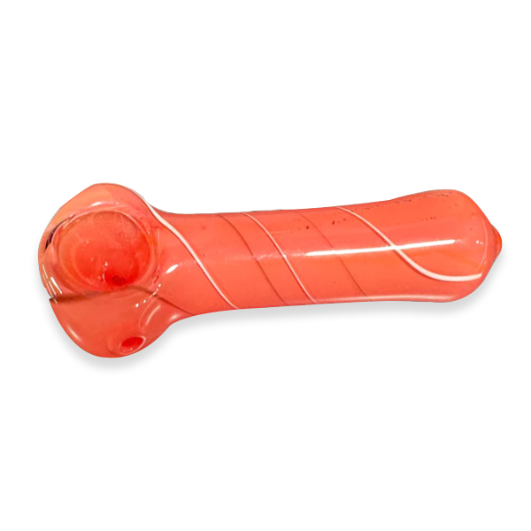 3" Red Thick Glass Tobacco Smoking Pipe