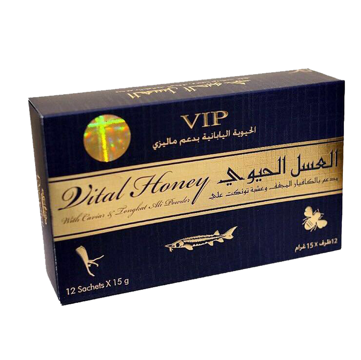 VIP Original Vital Honey 12 Sachets, 15 grams each