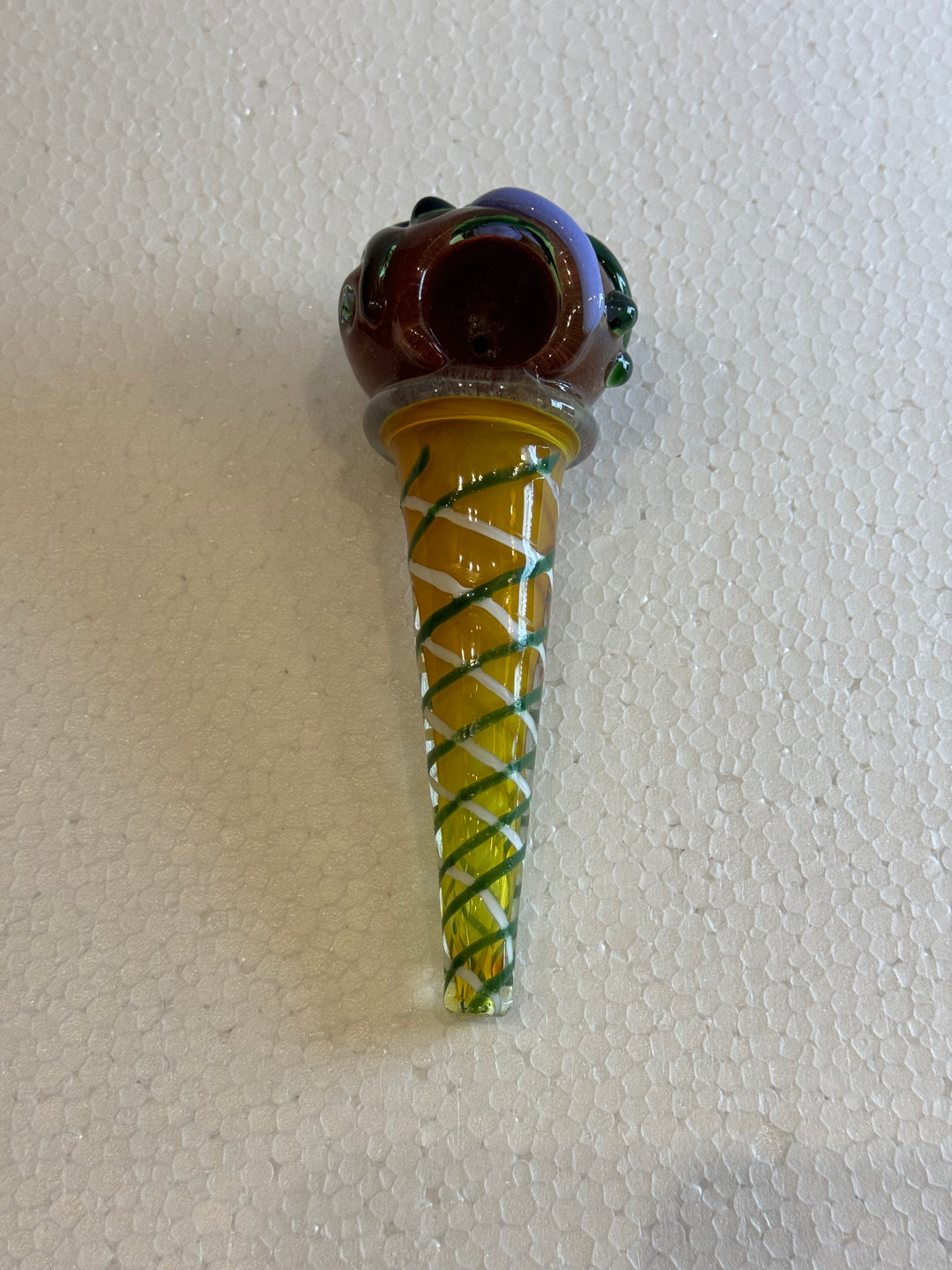 6" Ice Cream Cone Exotic Thick Glass Tobacco Smoking Pipe