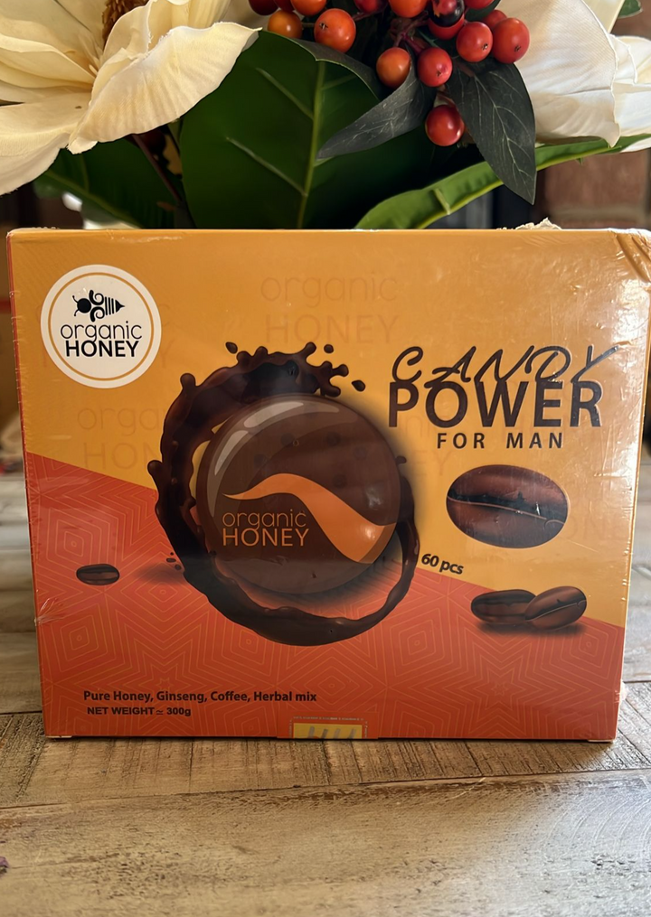 Organic Honey Candy Power for Men | Rev Up the Romance! | Pack of 60